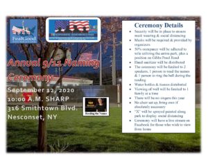 9/11 Naming Ceremony Flyer