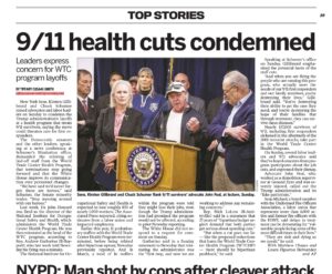 9/11 Health Cuts Condemned