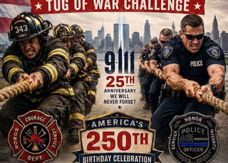 Firefighters vs Law Enforcement Tug of War Challenge October 11 2026 flyer